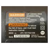 Warrior Lot of 2- 3/8  Variable Speed Reversible Drills