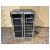 Nipus 24 in. Dual Zone 20-Bottle and 65-Can Beverage & Wine Cooler Four Door Handles Wine Fridge Removable Shelves in Silver