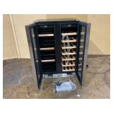 Nipus 24 in. Dual Zone 20-Bottle and 65-Can Beverage & Wine Cooler Four Door Handles Wine Fridge Removable Shelves in Silver