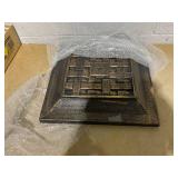 Parasol Base Square Polyresin 26.5 lb Bronze,Eyecatching Polyresin Umbrella Stand with Locking Bolt for Outdoor Stability Accessories for Outdoor Umbrella & Sunshade, Brown