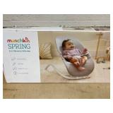 Munchkin Spring Baby Bouncer and Rocker Seat, Lightweight 2-in-1 Design, Travel Essential for Newborn, 3 Recline Positions, Grey