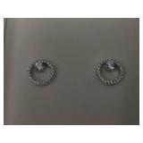 Swarovski Constella stud earrings Round cut, White, Rhodium plated