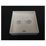 Swarovski Constella stud earrings Round cut, White, Rhodium plated