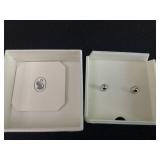 Swarovski Constella stud earrings Round cut, White, Rhodium plated