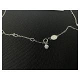 Swarovski Una necklace Octagon cut, Blue, Rhodium plated