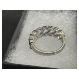 MCYS Sterling Silver & Black Spinel Hart Half Eternity Ring Size 6