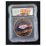 1 Ounce .999 Fine Copper Las Vegas Jackpot 777 ICG MS70