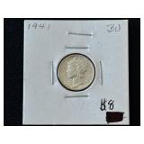 1941 Mercury Dime BU