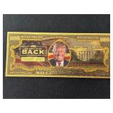 24K Gold Foil $1,000,000 Trump Note 2025