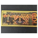 24K Gold Foil $100 Dollar Note Trump