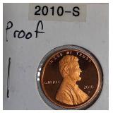2008-S Lincoln Proof, 2009-D Lincoln Cent, 2010-S Lincoln Cent Proof, and 2011-S Lincoln Cent Proof.