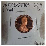 2012-S Lincoln Cent Proof, 2014-S Lincoln Cent Proof, 2016-S Lincoln Cent Proof, and 2017-S Lincoln Cent Proof.