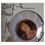 2012-S Lincoln Cent Proof, 2014-S Lincoln Cent Proof, 2016-S Lincoln Cent Proof, and 2017-S Lincoln Cent Proof.