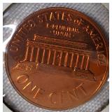 1982 UNC Small Copper Dated Lincoln Cent Proof, 1964, 1961, and 1963 Lincoln Cent Proofs