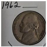 1955 D/S Jefferson Nickel, 1956 FS Jefferson Nickel, 1962 Jefferson Nickel, and 1964 D FS Jefferson Nickel.