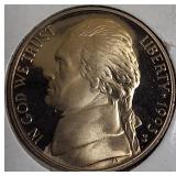 1992-S Jefferson Proof Nickel, 1993-S Proof Clad Nickel, 1994-S Proof Clad Nickel, and 1995-S Proof Clad Nickel.