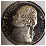 1992-S Jefferson Proof Nickel, 1993-S Proof Clad Nickel, 1994-S Proof Clad Nickel, and 1995-S Proof Clad Nickel.