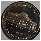 1992-S Jefferson Proof Nickel, 1993-S Proof Clad Nickel, 1994-S Proof Clad Nickel, and 1995-S Proof Clad Nickel.