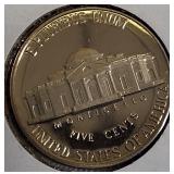 1992-S Jefferson Proof Nickel, 1993-S Proof Clad Nickel, 1994-S Proof Clad Nickel, and 1995-S Proof Clad Nickel.