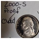 2000 - 2003: S Mint Jefferson Nickel Clad Proofs