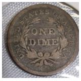 1837 Seated Liberty Dime, Type 1, No Stars.