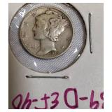 Mercury Dimes from 1939 and 1940, as well as from 1942 and 1943.