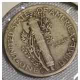 Mercury Dimes from 1939 and 1940, as well as from 1942 and 1943.