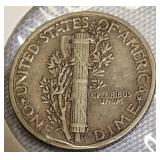 Mercury Dimes from 1939 and 1940, as well as from 1942 and 1943.