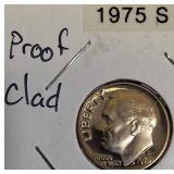1974-1977 S Minted Proof Roosevelt Clad Dimes