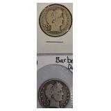 1916-D & 1900 Silver Barber Quarters