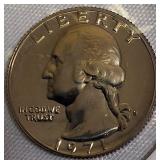 1962, 1968, 1970 - S Mint Clad Washington Proof Quarters and a 1971 Clad Washington Proof Quarter