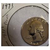 1962, 1968, 1970 - S Mint Clad Washington Proof Quarters and a 1971 Clad Washington Proof Quarter