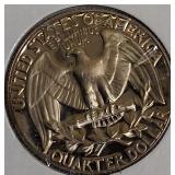 1962, 1968, 1970 - S Mint Clad Washington Proof Quarters and a 1971 Clad Washington Proof Quarter