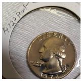 1972 Clad Washington Proof Quarters and 1973, 1974, 1977-S Clad Washington Proof Quarters.