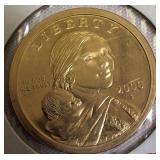 2000-S Proof Clad Dollar, 2007-S Thomas Jefferson, 2007-S James Adams, and 2011-S Andrew Johnson Clad Dollars