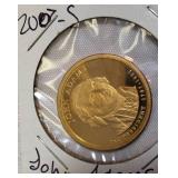 2000-S Proof Clad Dollar, 2007-S Thomas Jefferson, 2007-S James Adams, and 2011-S Andrew Johnson Clad Dollars