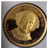Four 2008 - S Clad Dollar Coins  featuring Jackson ,Martin Van Buren, John Quincy Adams & James Monroe