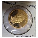 Four 2008 - S Clad Dollar Coins  featuring Jackson ,Martin Van Buren, John Quincy Adams & James Monroe