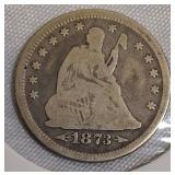 1873 Seated Liberty Quarter