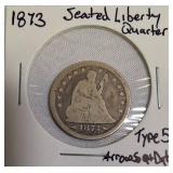 1873 Seated Liberty Quarter
