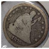 1876 Seated Liberty Quarter