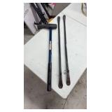 (2) Tire Spoons - tire irons; (1) Small sledge hammer
