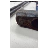 (2) Tire Spoons - tire irons; (1) Small sledge hammer