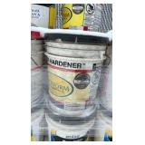 Pallet of buckets of color hardener for concrete