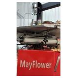 Mayflower Red Tire Changer with a bead blaster.