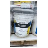 Pallet of buckets of color hardener for concrete