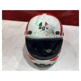 AGV Full-Face Motorcycle Helmet with Italian Flag Color Scheme