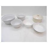 Stoneware Mixing Bowls 3ct, Soup Bowls 4ct, and Stoneware Casserole w/lid
