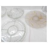Crystal Punch Bowls, Serving Bowls, Platters, and Silverware Set