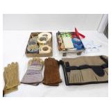 Painting Supplies, Works Gloves, Tool Cache for 5 gallon bucket, variety of tape